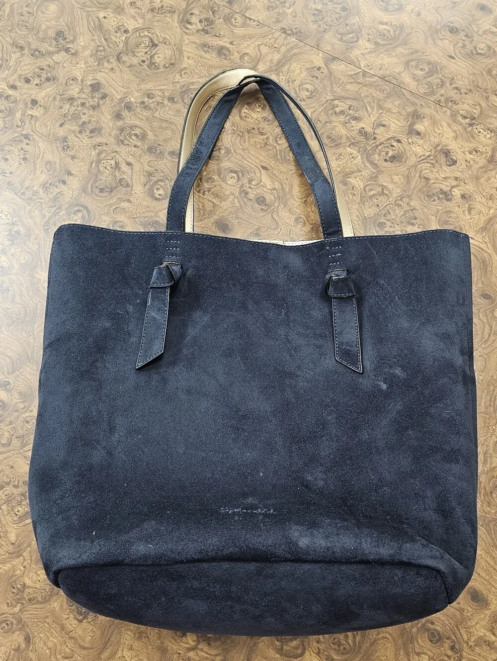 Splendid-Navy Blue Suede Tote Bag with laptop insert